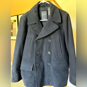 Cool and Classic Navy Wool Peacoat by Gap - Recycled Italian Wool NWT XS
